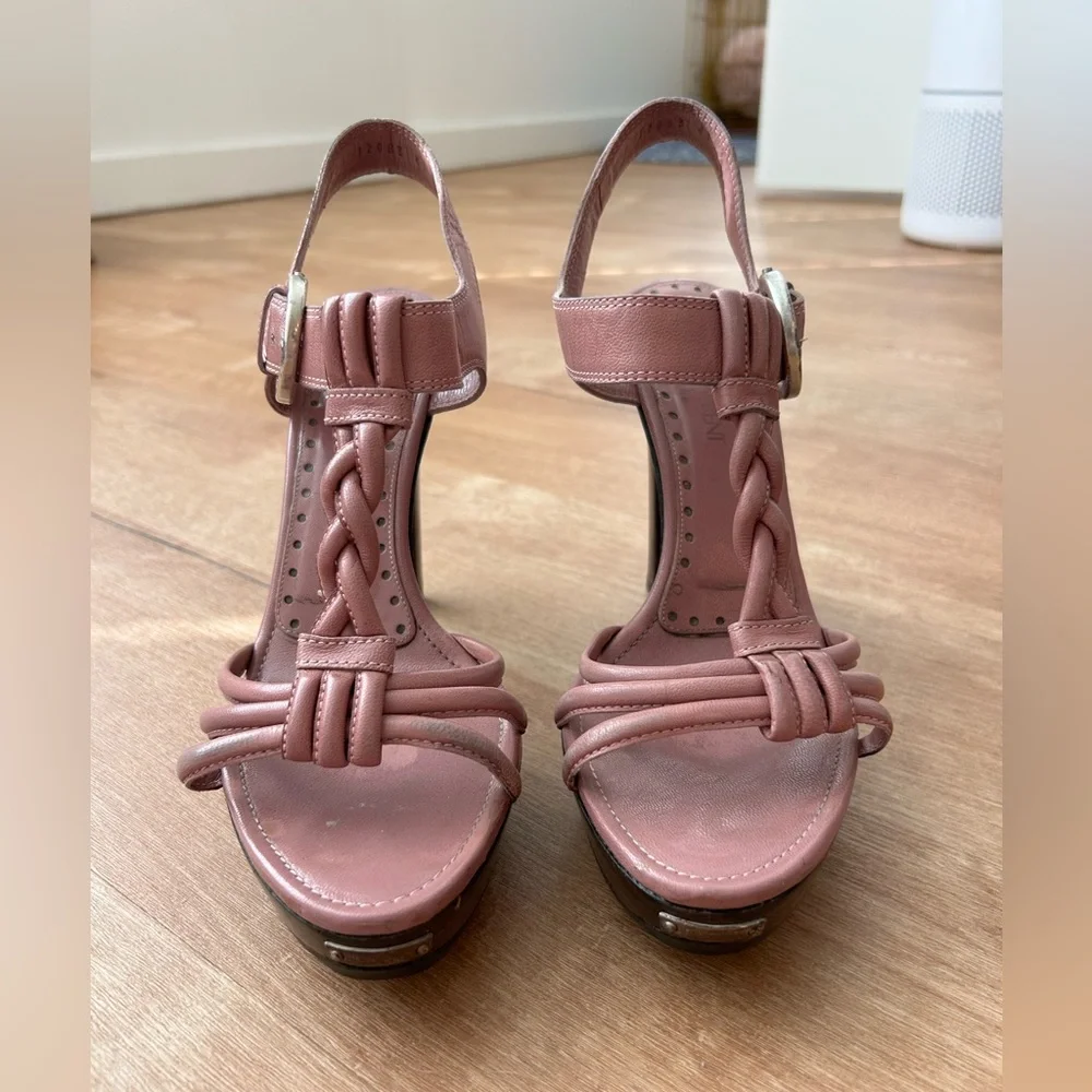 Yves Saint Laurent Vintage Merida 90 Women Strap Heel Sandals Pink - Picture 6 of 11